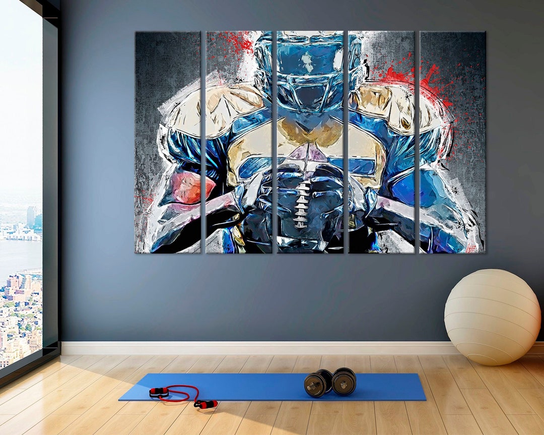 Gym Wall Decor Football Player Art Print on Canvas Sport Wall Art Cool
