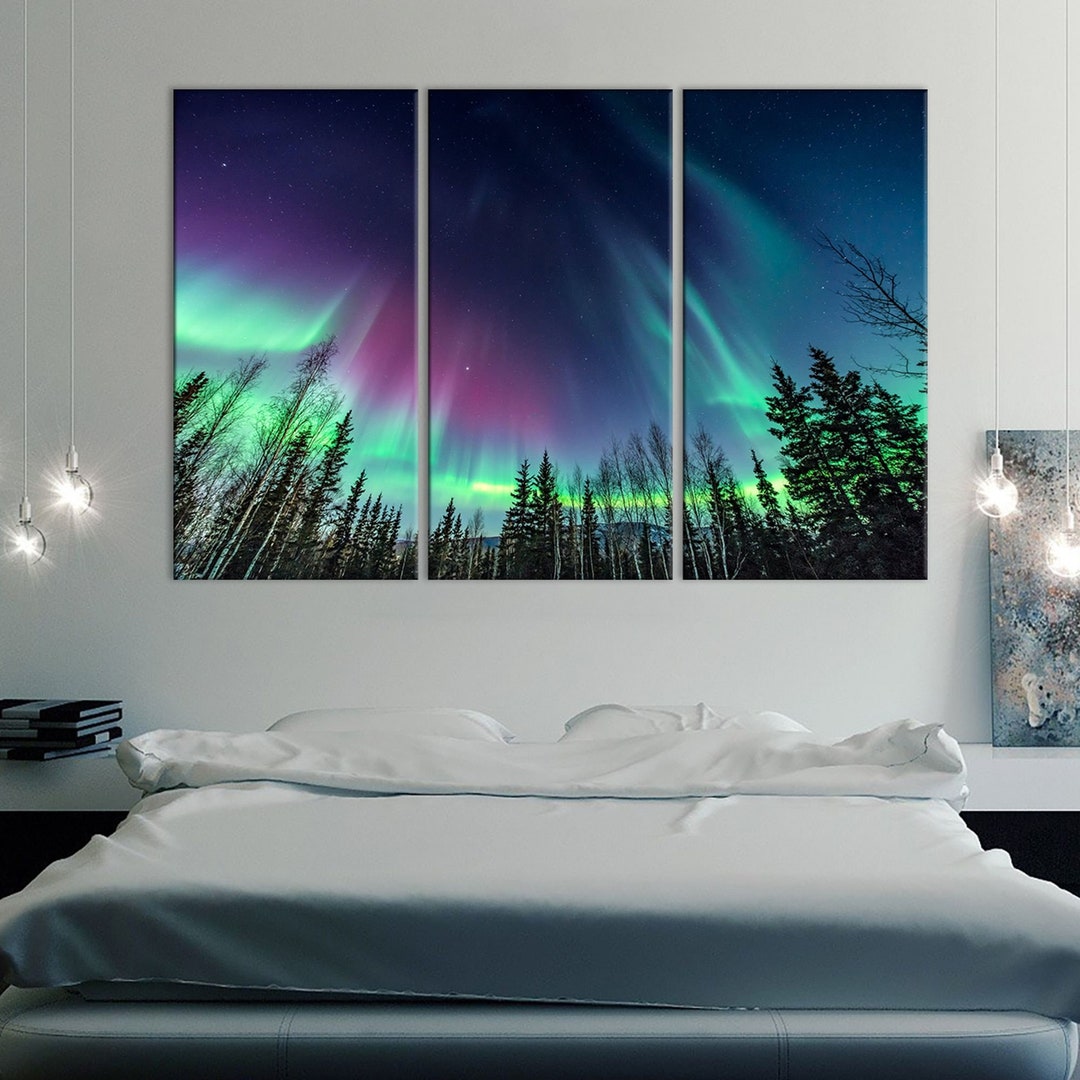 Northern Lights Print Night Wall Art Northern Decor Northern Light ...