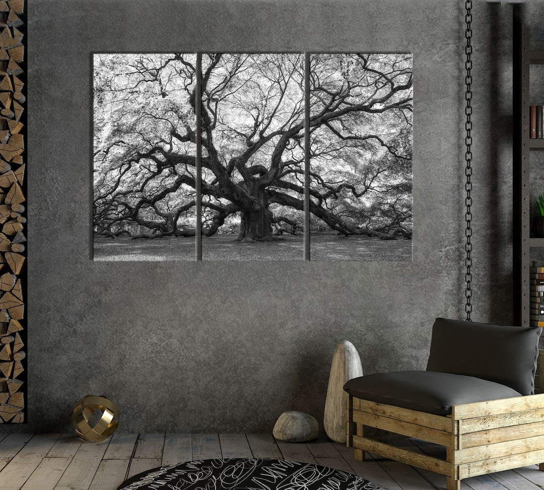Majestic Oak Tree Wall Art Large Canvas Wall Art Living Room Decor