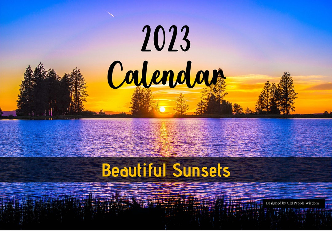 Printable & Fillable 2023 Sunset Calendar Etsy