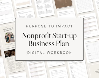 Nonprofit Start-Up Business Plan Workbook | Start a 501c3 Nonprofit Business Plan Template | Fillable PDF
