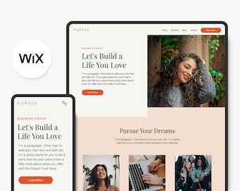 Wix Website Template for Coaches, Female Entrepreneurs, Small Businesses | Coaching Website Template | Life & Business Coach Website Design