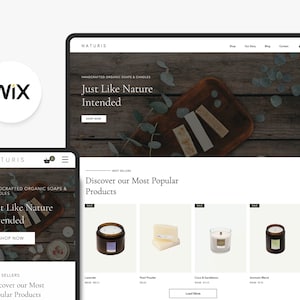 Wix eCommerce Website Template for Candle and Soap Store | Candle Website Design | Wix Candle Website | Online Wix Candle Shop | Naturis
