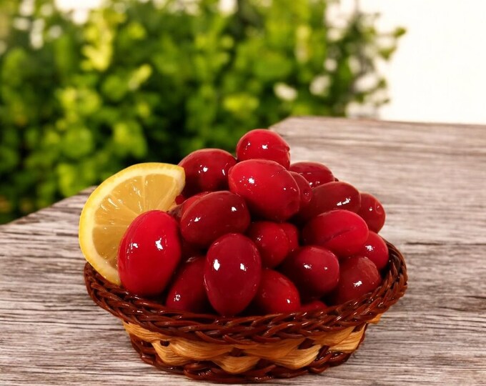 Natural Olive with Beetroot - A Gourmet Twist on Traditional Olives - Beetroot-Infused Olives - Red Beet Root Flavor