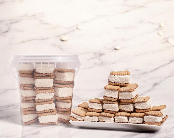 Mini Biscuit Sandwich with Turkish Delight, Crispy and Sweet, Perfect Snack for Kids and Adults, Great for Gifting or Tea Time