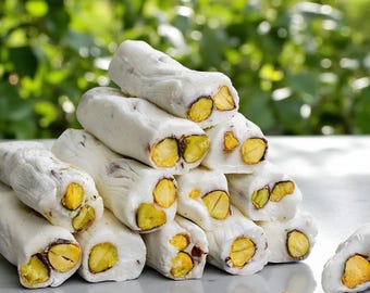 Gourmet Pistachio Filled Milky Finger Turkish Delight, An Exquisite Gift for Gourmets and Dessert Lovers
