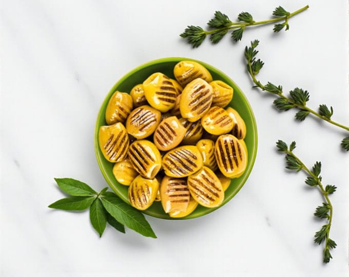 Grilled Green Olives: Aegean Smoky Flavor, No Preservatives