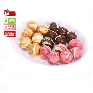 Handmade Coconut Balls - Raspberry & Orange Sauce Infused, Chocolate Coated, Gourmet Dessert, All-Natural Ingredients