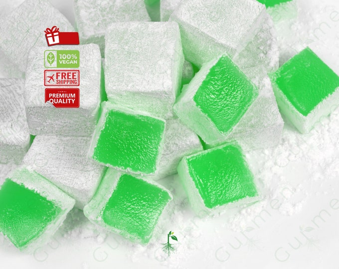 Mint Flavored Turkish Delight, Customizable Coating, Ideal for Special Occasions, Memorable Gift