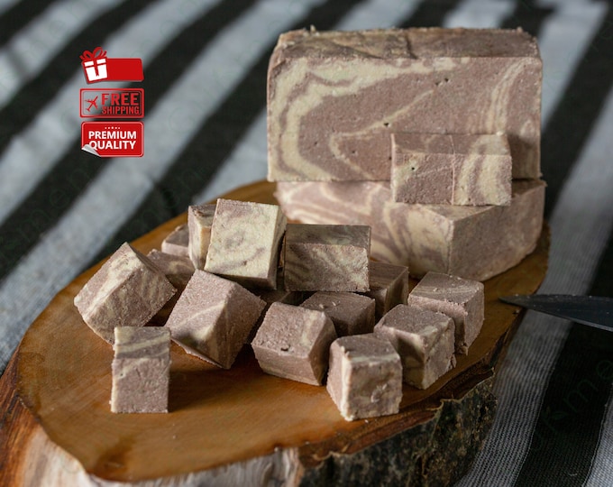 Cocoa Tahini Halva - Traditional Turkish Delight, Handmade, A Melt-in-Your-Mouth Blend of Chocolate and Tahini