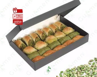 Authentic Turkish Baklava Collection, Fine Pistachio Infused Desserts, Traditional Flavor Exploration, Exquisite Edible Gift