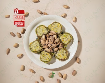 Exquisite Pistachio Turkish Delight - Covered with Pistachios, Filled with Pistachio Paste, Authentic Flavor
