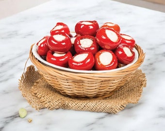 Cheese-Stuffed Red Pepper Pickles, Exquisite Cheese-Filled Snack for Upscale Gatherings, Unique Gift for Food Enthusiasts