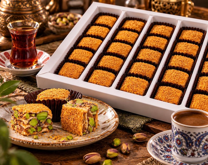 Handmade Pistachio Lotus Baklava: Chocolate-Infused Treat