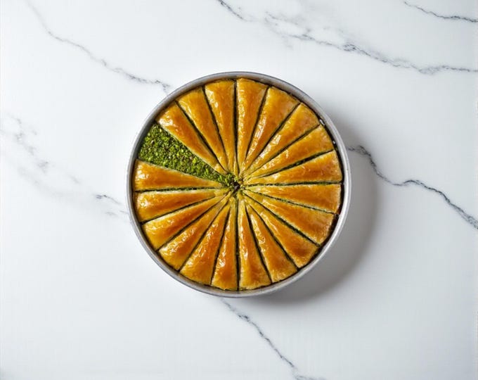 Pistachio Carrot Slice Baklava, Handmade Triangular Dessert with Thin Phyllo & Natural Nuts, Gourmet Treat