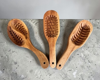 Wooden Cookie Stamp Set of 3 Handcrafted Traditional Pattern Baking Tools