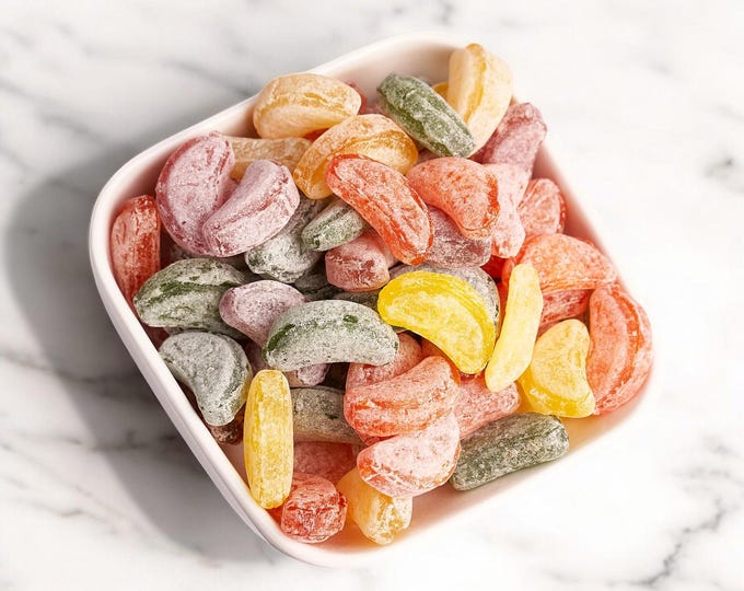 Refreshing Mini Fruit Ice Slice Candies – Long-Lasting Hard Candy with Vibrant Berry, Lemon, and Orange Flavors