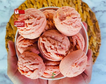 Real Strawberry Flavored Cookies - Handmade and Customizable with Your Choice of Nuts - Ideal Gift for Foodies and Dessert Lovers