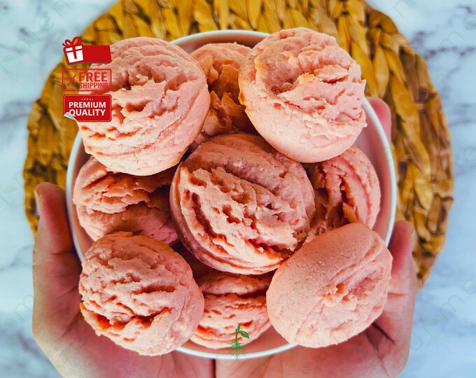 Real Strawberry Flavored Cookies - Handmade and Customizable with Your Choice of Nuts - Ideal Gift for Foodies and Dessert Lovers