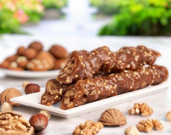 Walnut and Hazelnut Churchkhela, Traditional Sweet Snack, Perfect for Gifting and Treats