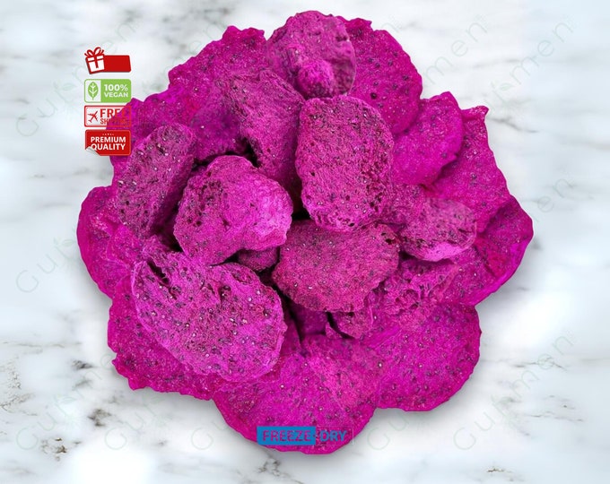 Freeze-Dried Red Pitaya Slices, Exotic Healthy Vegan Snack, Perfect for Recipes and Gifting to Health Enthusiasts