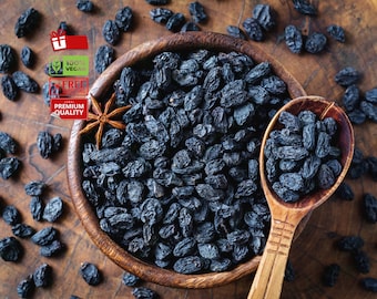 Seedless Black Dried Grapes - Natural, Rich Flavor, Traditional Drying, Healthy Snack