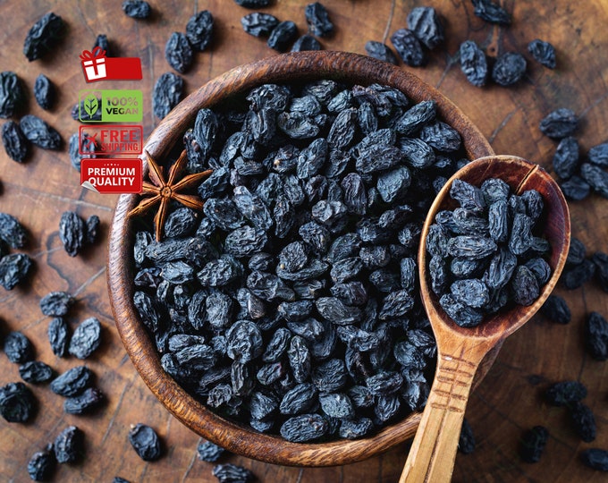 Seedless Black Dried Grapes - Natural, Rich Flavor, Traditional Drying, Healthy Snack