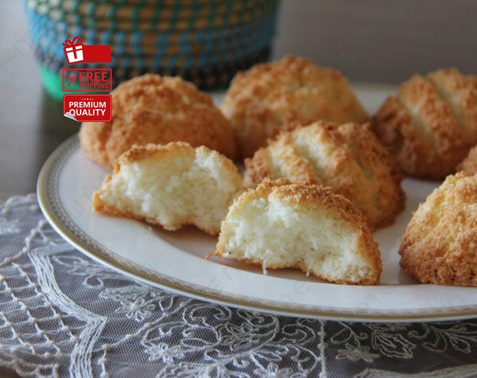 Crispy Coconut Croquant - Natural Sweetness, Handcrafted Hatay Specialty, Healthy Dessert, Perfect for Gourmet Gifting, Coconut Macarons
