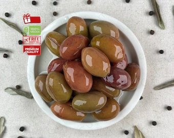 Handmade Red Cheek Olives - Authentic Mediterranean Flavor, Healthy Olive Oil Snack, Perfect for Family Gatherings, Enjoyable Appetizer