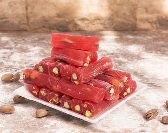 Rose Flavored Pistachio Finger Delight, Handmade Vegan Turkish Treat for Special Occasions, Charming Gift Box for Birthdays & Anniversaries