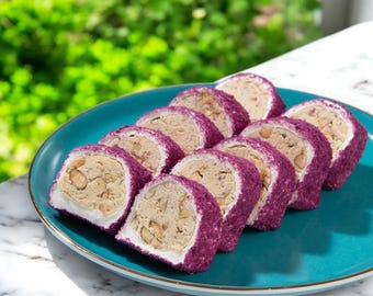 Purple Delight with Hazelnut Cream and Almonds - Traditional and Modern Flavors, Elegant Treat, Visual Feast