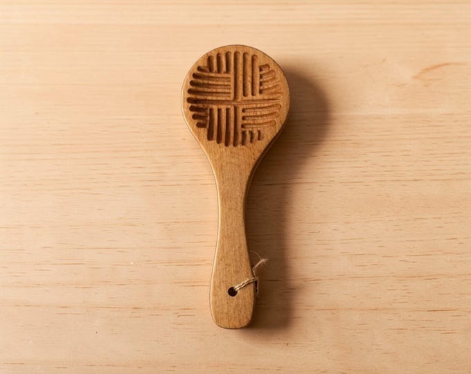 Round Wooden Cookie Mold, Geometric Pattern Maamoul Press, Carved Pastry Stamp, Kombe Maker