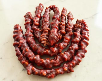 Sour Cherry Walnut Orcik, Turkish Walnut Sweet, Traditional Anatolian Dessert