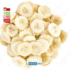 Freeze-Dried Banana Slices, Healthy Crunchy Snack for Breakfast or Desserts, Vegan & Gluten-Free Gift for Health Enthusiasts