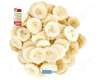 Freeze-Dried Banana Slices, Healthy Crunchy Snack for Breakfast or Desserts, Vegan & Gluten-Free Gift for Health Enthusiasts