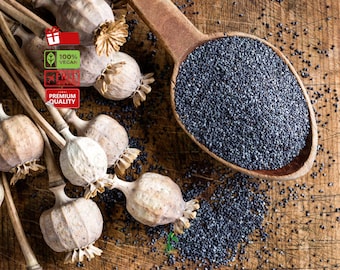 Premium Blue Poppy Seeds, Authentic Turkish Ingredient for Baking, Pastries, Salads, and More, Perfect Culinary Gift