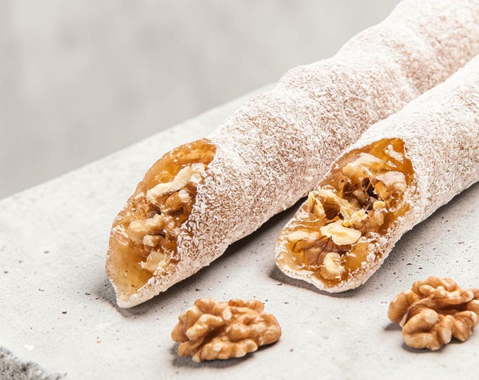 Traditional Walnut Turkish Delight Roll Coconut Covered Handmade