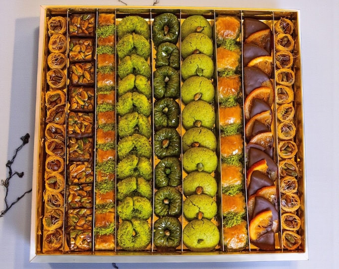 Mixed Sweets Box – Pistachio Baklava and Chocolate Slices