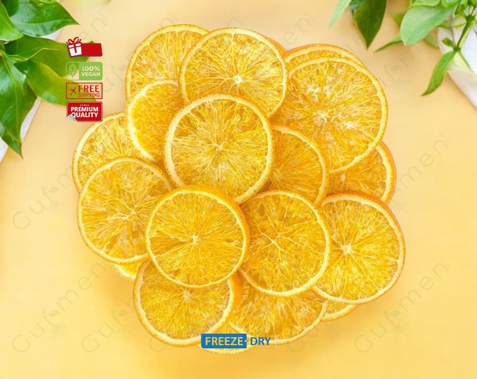 Freeze-Dried Orange Slices, Lightly Crispy Naturally Sweet Treat for Desserts, Perfect Gift for Food Lovers