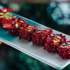 Turkish Delight - Zeresk Grape Covered, Pomegranate Flavored and Pistachio Filled - Exotic Gourmet Gift Idea for Sweet Lovers