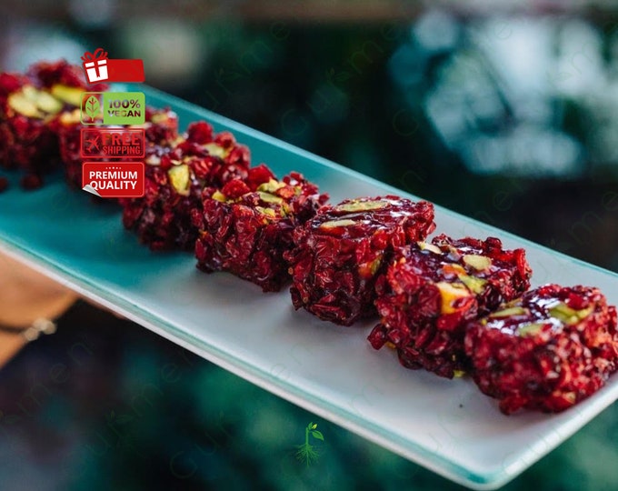 Turkish Delight - Zeresk Grape Covered, Pomegranate Flavored and Pistachio Filled - Exotic Gourmet Gift Idea for Sweet Lovers