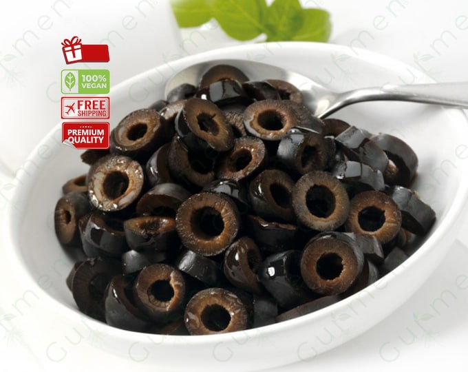 Premium Sliced Black Olives - Naturally Cured, Rich Mediterranean Flavor, Ready-to-Use