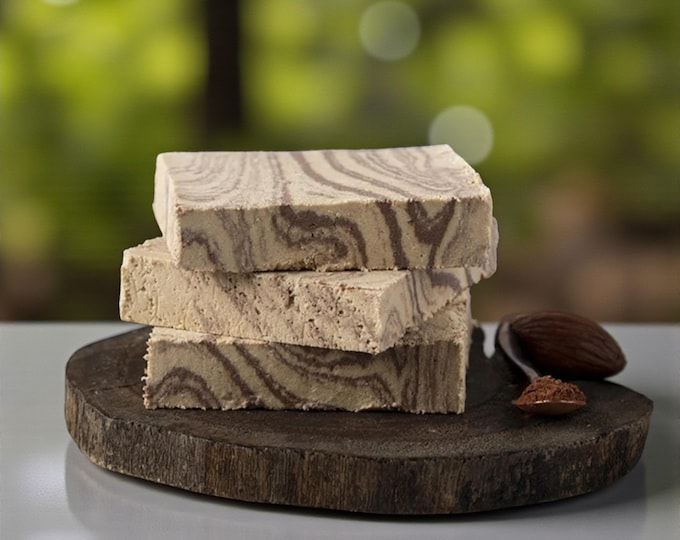 Cocoa Tahini Halva - Traditional Turkish Delight, Handmade, A Melt-in-Your-Mouth Blend of Chocolate and Tahini