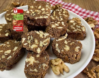 Walnut Poppy Seed Halva - Traditional Turkish Delight, Homemade, Nutritious Dessert