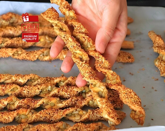 Sesame Sunflower Seed Breads - Homemade, Crunchy, Natural Snack, Healthy and Nutritious