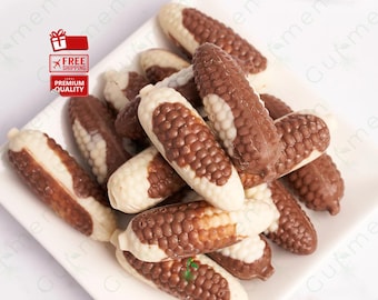 Corn Cob Shaped Chocolate Treat - Cocoa Filled Fun Snack - Healthy Lifestyle Enjoyment - Unique Gourmet Gift, Innovative Gift Idea