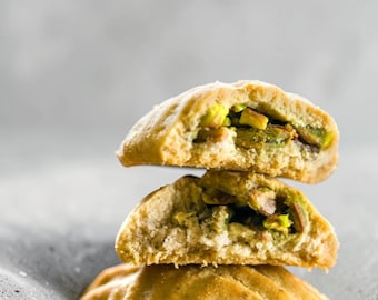 Pistachio Kömbe Cookies, Turkish Sesame Pastry, Traditional Hatay Sweet