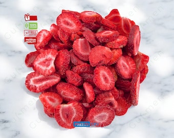 Freeze-Dried Strawberries, Nutritious Snack for Smoothies & Desserts, Perfect Vegan Gluten-Free Gift