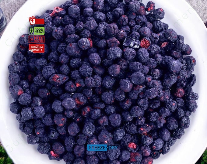 Freeze-Dried Blueberries, Nutritious Antioxidant Snack for Smoothies & Desserts, Perfect Vegan Gluten-Free Gift
