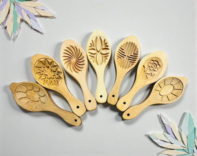 Hatay Style Cookie Mold Set – 7 Pattern Wooden Molds
